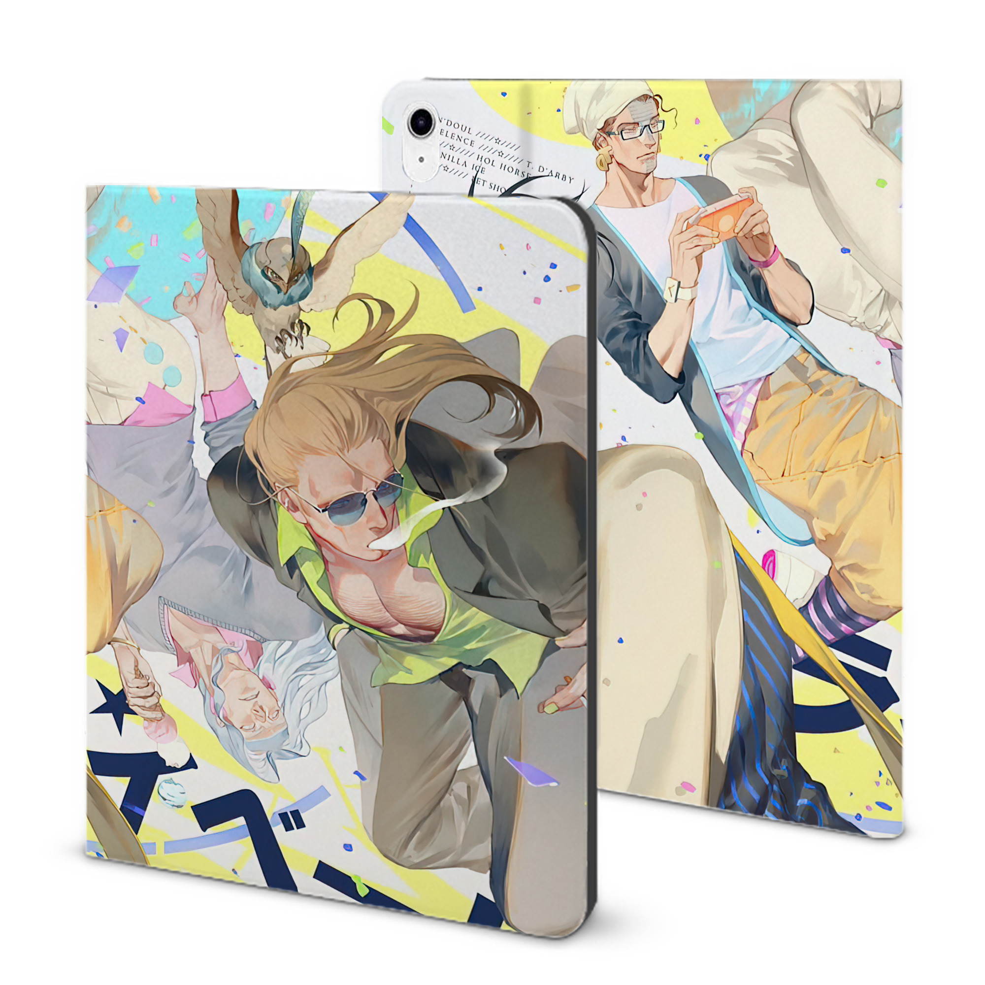 （画像用） ジョジョの奇妙な冒険 JoJo's Bizarre Adventure IPad ケース ブック型 PUレザー TPU 耐衝撃 軽量 薄型 ペン収納なし 全面保護 IPad 各モデル対応